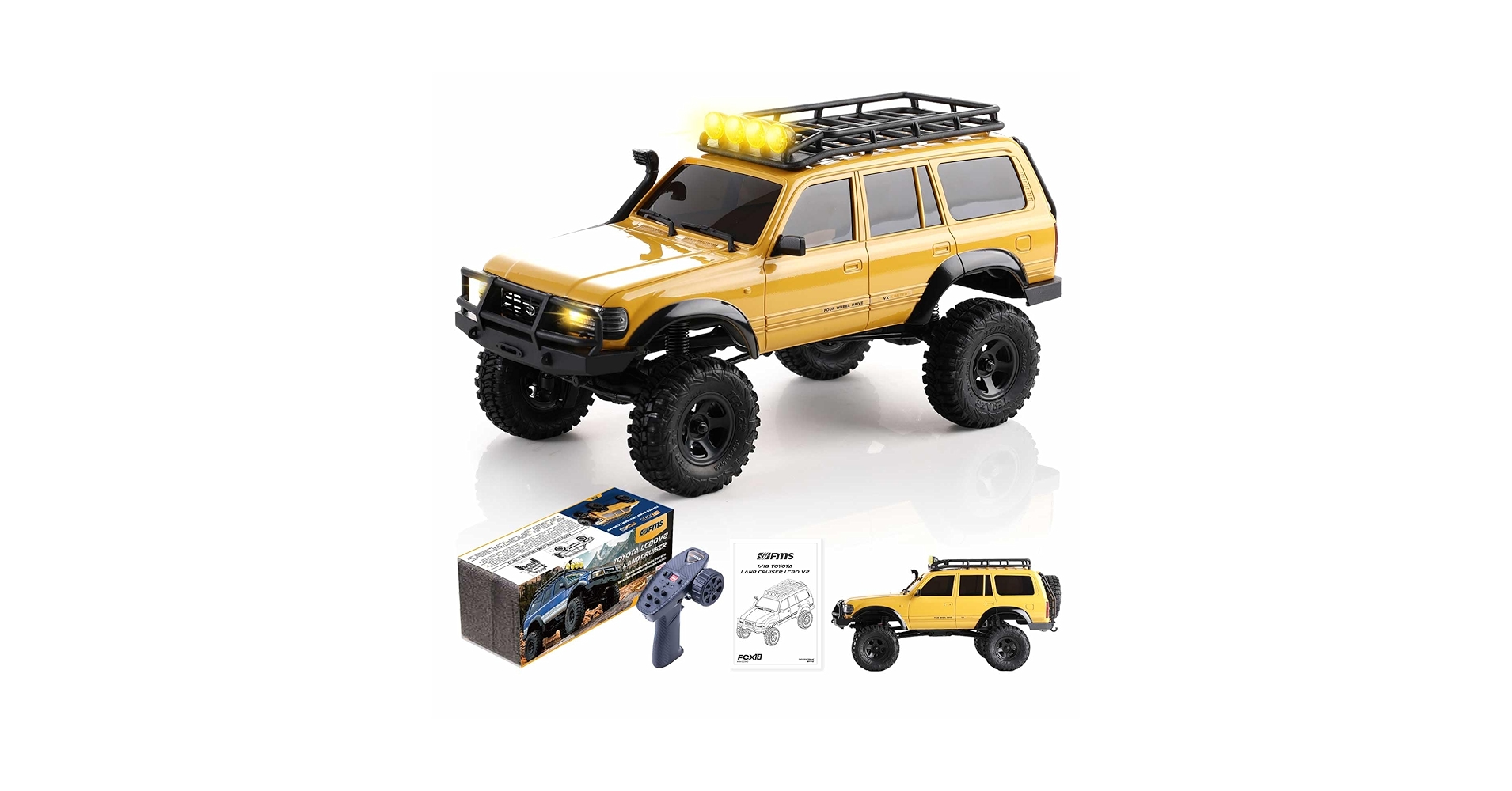 【新品】FMS トヨタ FJ Cruiser RCクローラー 1/18 FMS 1/18 Scaler FJ Cruiser #11806 W/ 7.4V Lipo Battery and